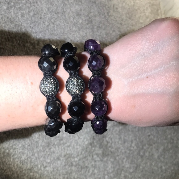 Beaded Gemstone Bracelets (Set of 3) - Picture 2 of 4